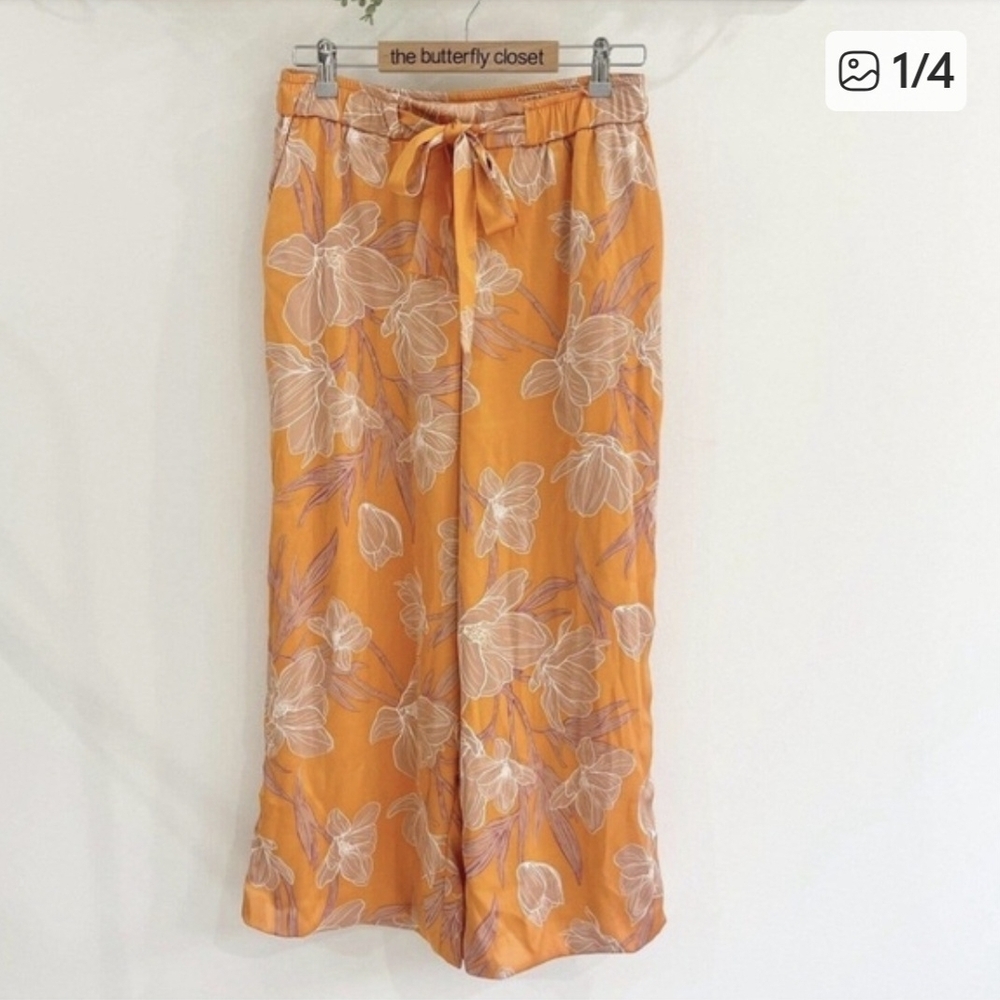 NWT Joie Orange and Purple Floral Pants